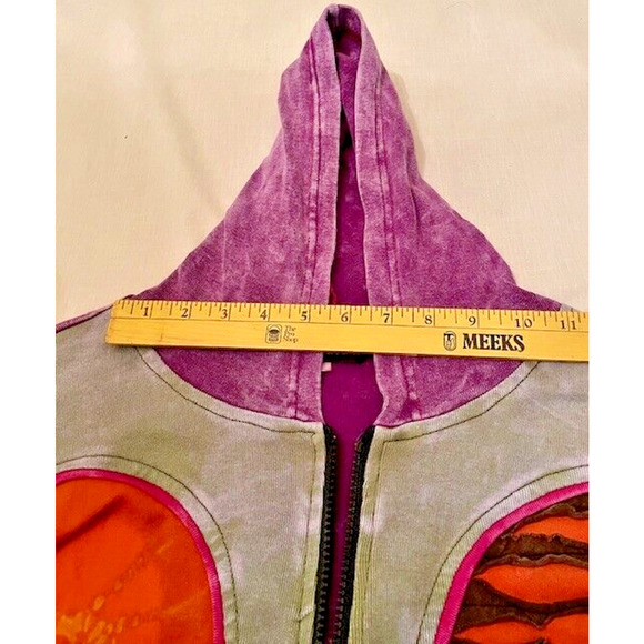 Leopards & Roses Womens Bohemian Patchwork Hoodie Size Small - Picture 8 of 8